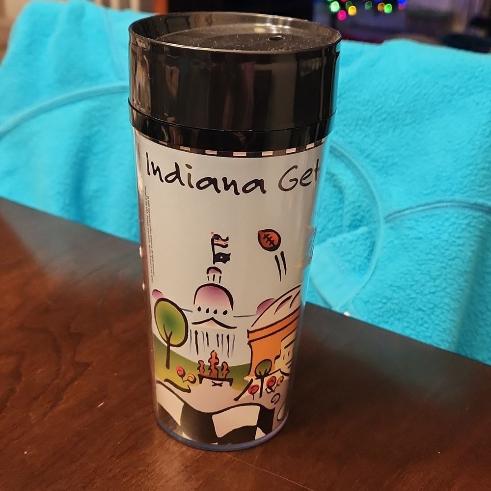 Starbucks 1999 Indiana State Vintage Thermoserve Travel Mug Tumbler